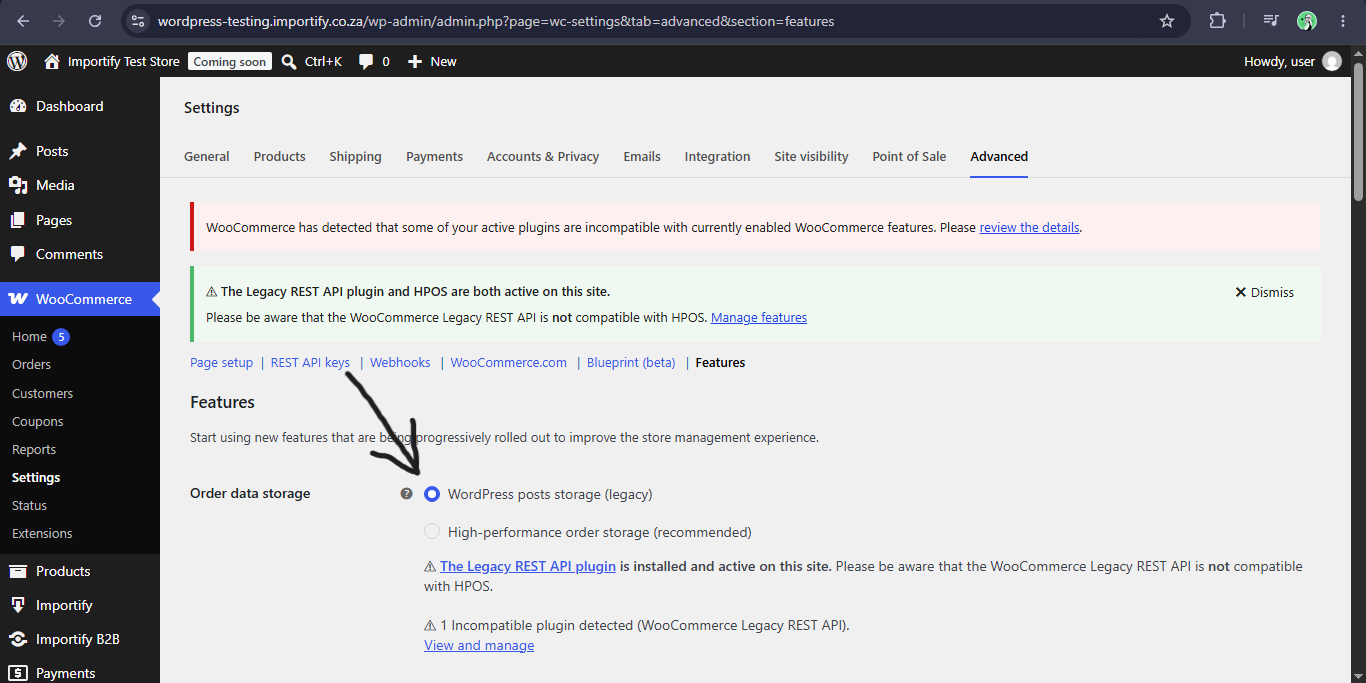 Enabling Legacy Post Storage