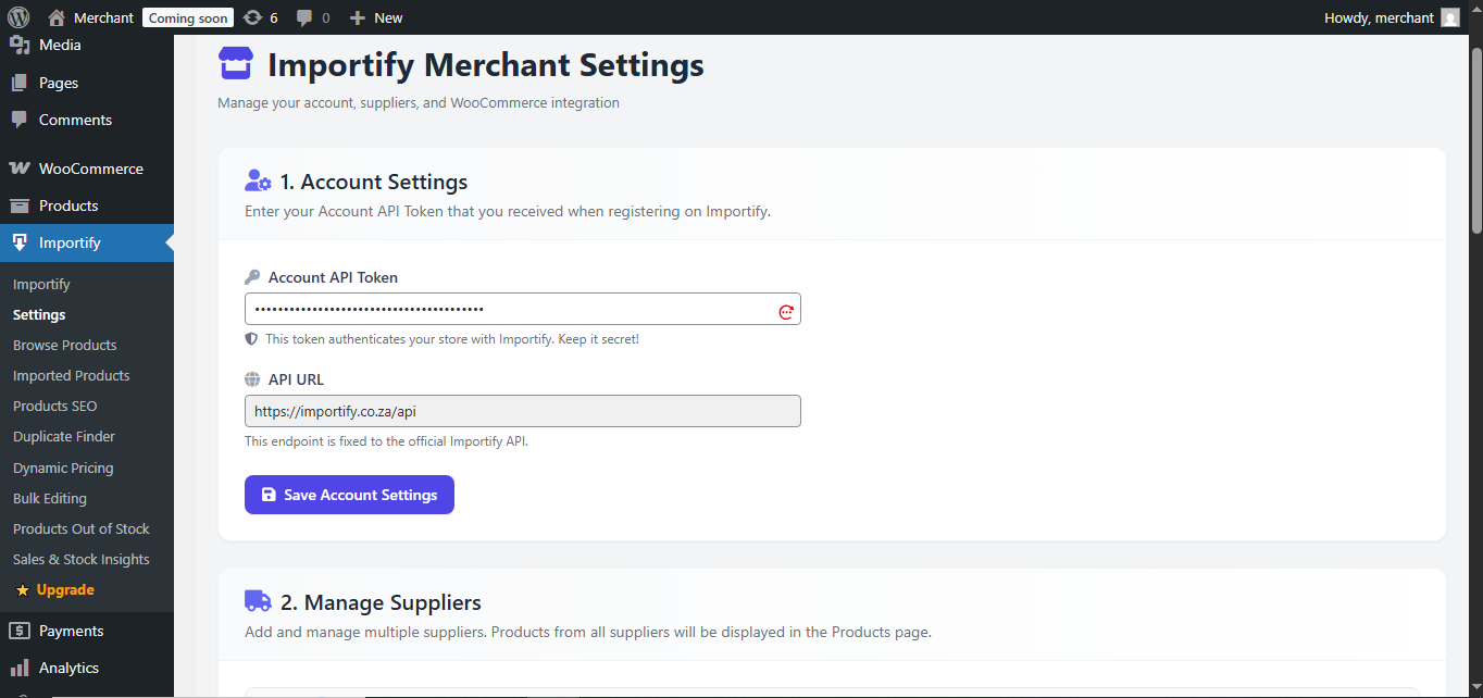 Pasting API Key in Settings